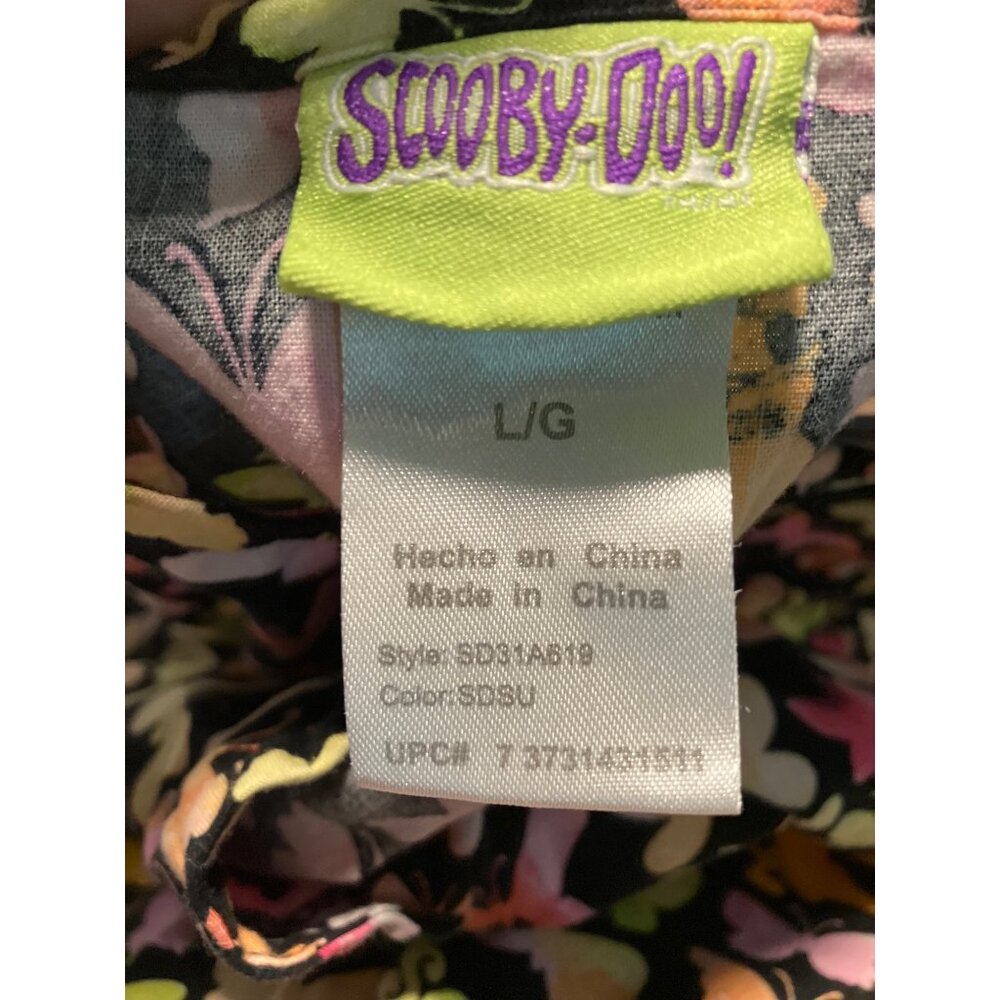 Scooby-Doo Nurse Scrub Top L/G 100% Cotton Multicolor Butterfly and Dog Print - Picture 5 of 11